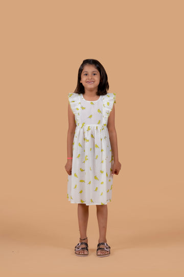 Green Dove Frill Frock