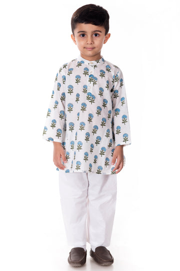 Blue Booti Kurta Pajama Set of 2