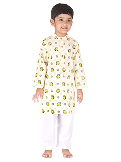 Honey Bee Print Kurta Pajama Set of 2