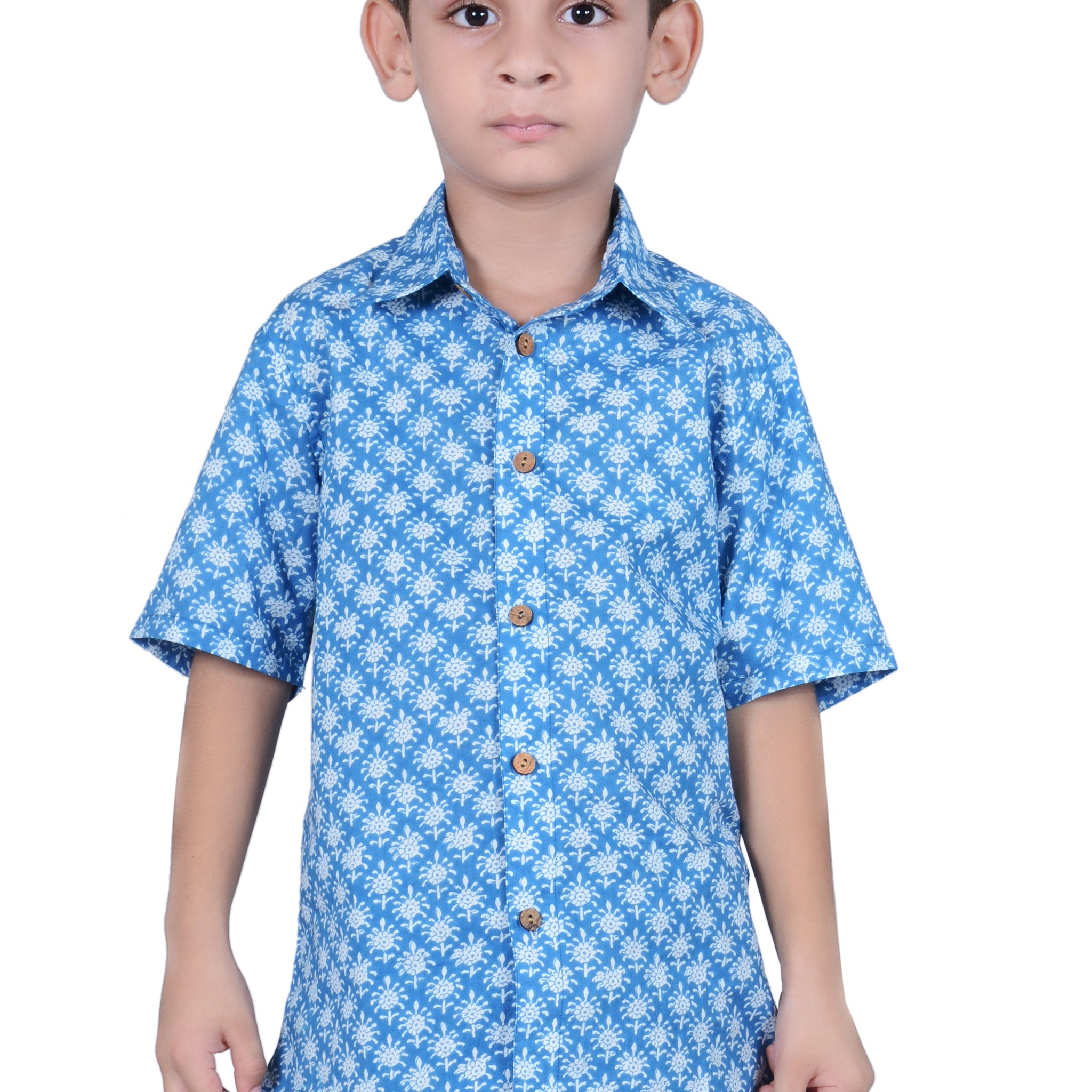 Blue and White Booti Shirt