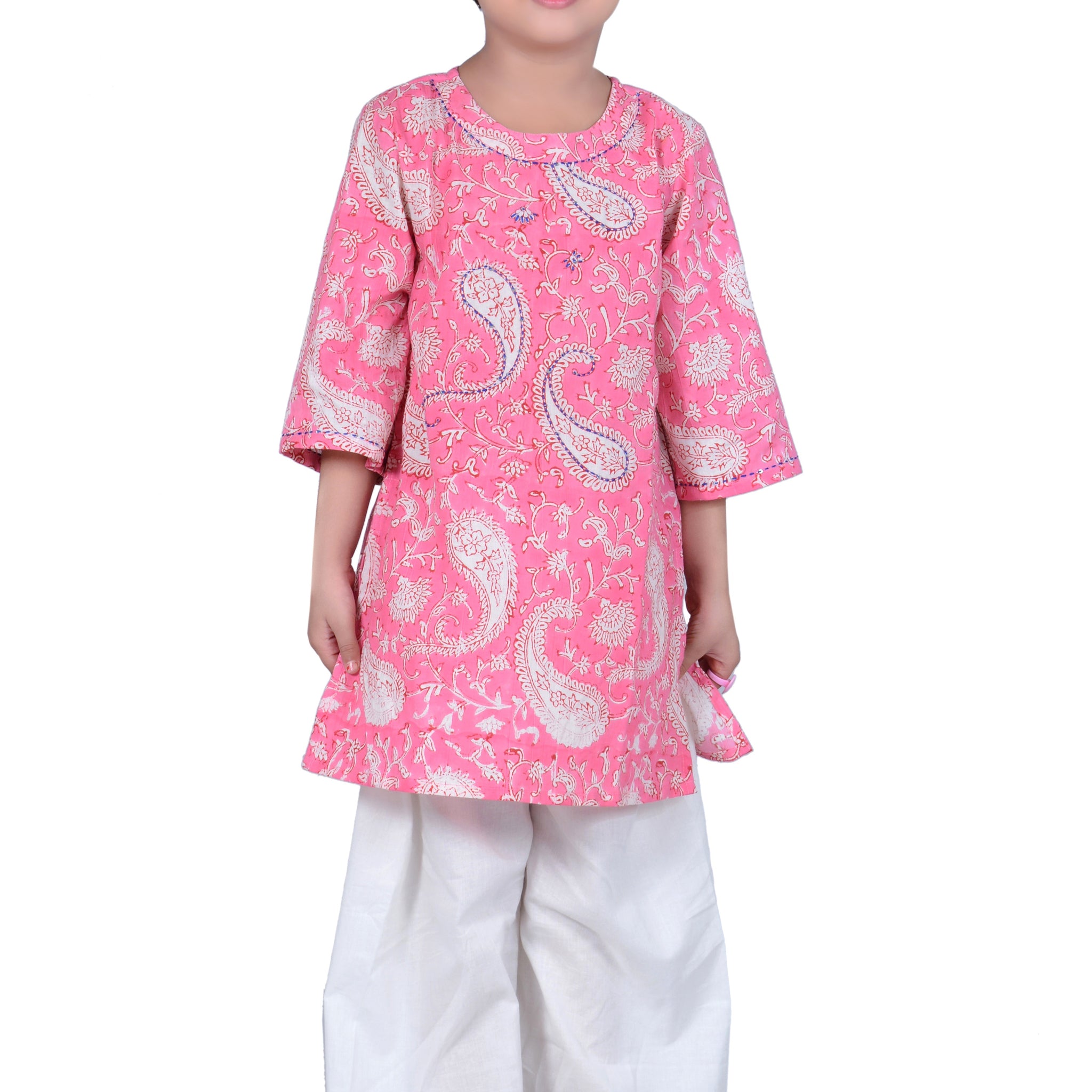 Pink Paisley Palazzo Suit - Set of 2