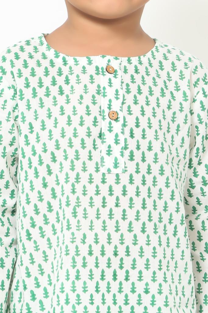 Green Booti Night Suit Unisex | Chheent Jaipur