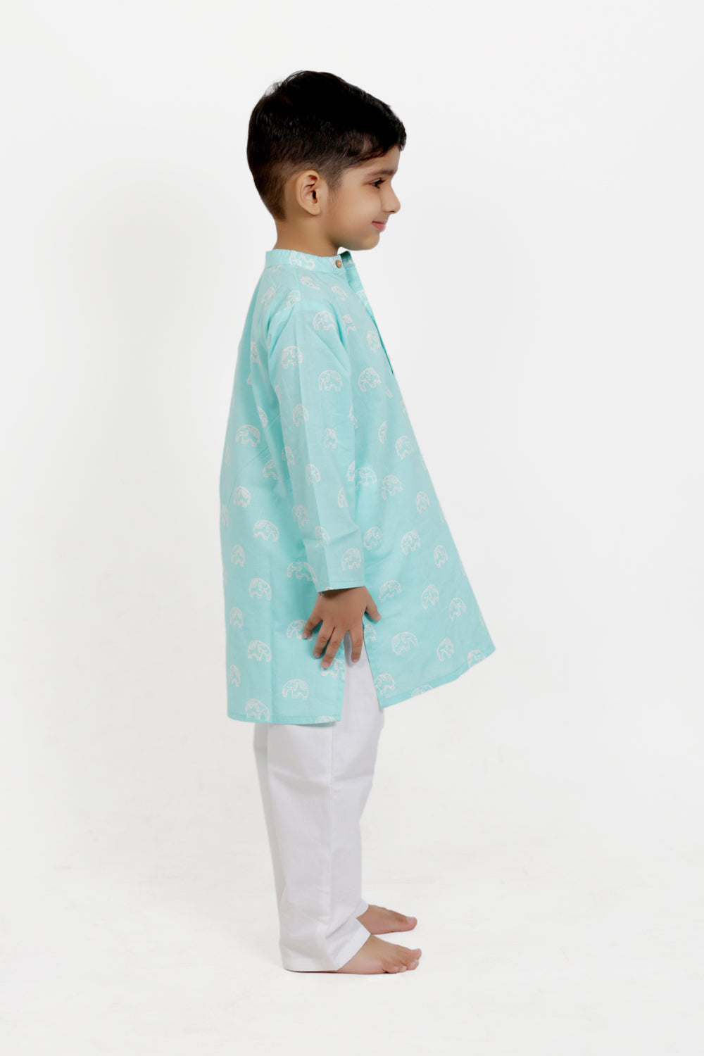 Blue Elephant Printed Kurta Pajama Set of 2 chheent.in