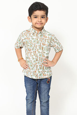 Green Warli Print Shirt