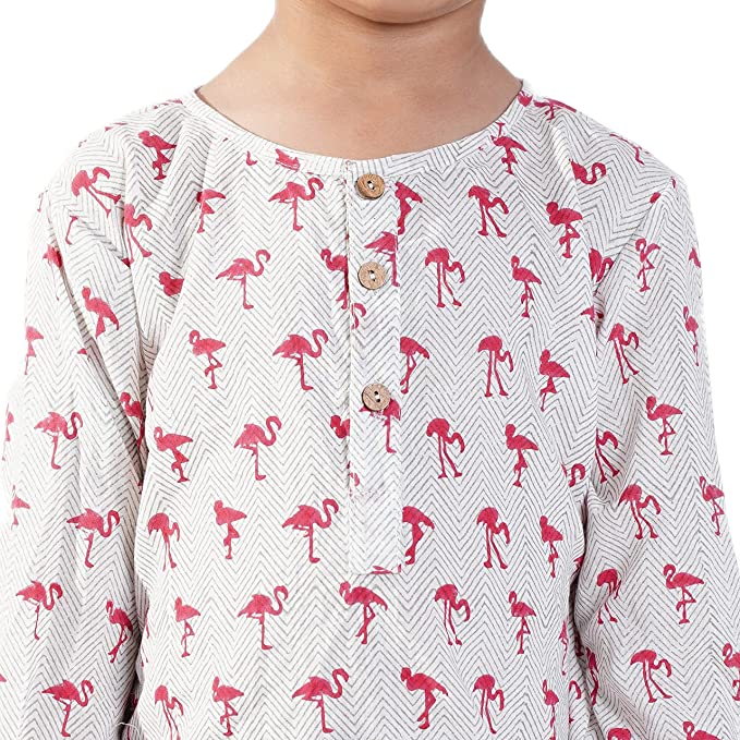 artisan block print kids pajama set